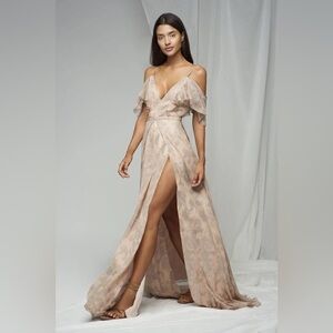The Jetset Diaries Sublime Illusion Maxi Dress Blush Paisley Plunge Size Small